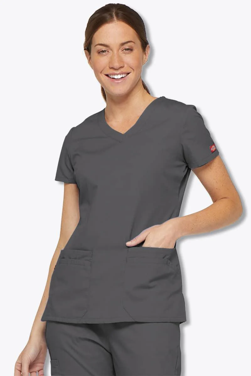 85906 Dickies EDS Women's Jr Fit V-Neck Scrubs Top - Image 8