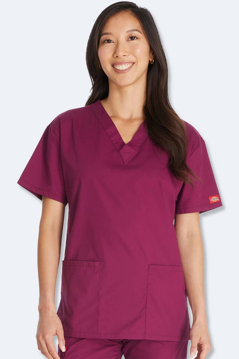 86706 Dickies EDS Signature Classic Womens V-Neck Scrub Top - Image 10