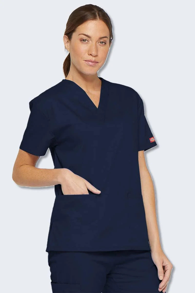 86706 Dickies EDS Signature Classic Womens V-Neck Scrub Top - Image 4