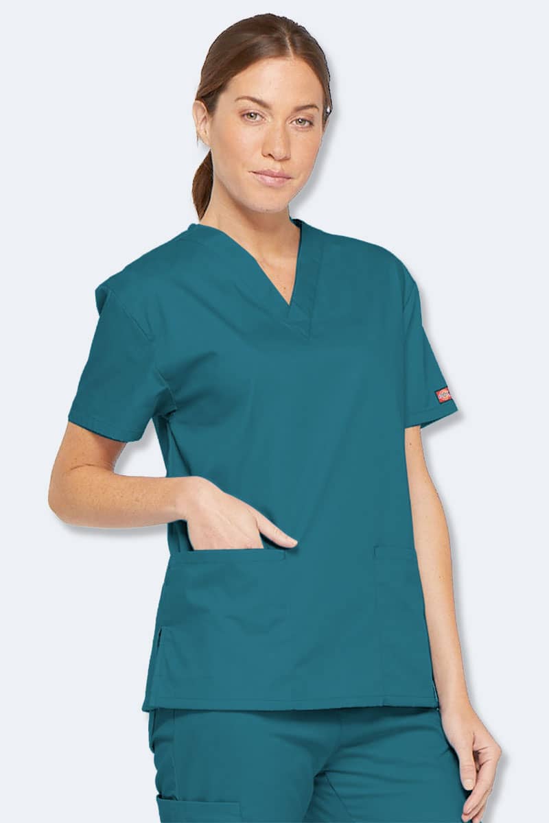 86706 Dickies EDS Signature Classic Womens V-Neck Scrub Top - Image 5
