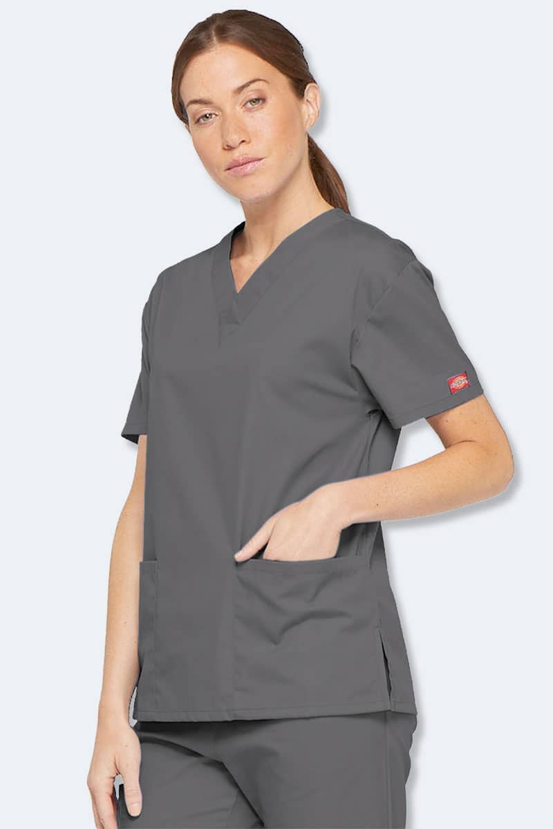 86706 Dickies EDS Signature Classic Womens V-Neck Scrub Top - Image 9