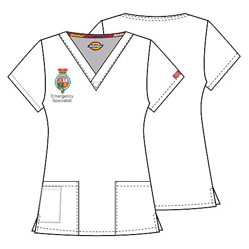 86706 RPA Emergency Specialist Dickies EDS Signature Classic Womens V-Neck Scrub Top - Image 3
