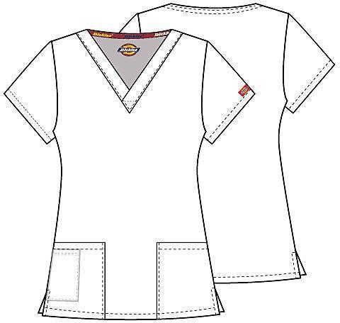 86706 St George Emergency Dickies EDS Signature Classic Womens V-Neck Scrub Top - Image 3