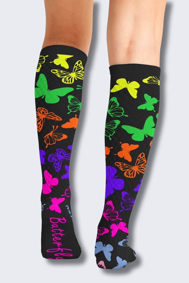 Cherokee Women's Anti Social Butterflies 10-15mmHg Support Socks - Image 5