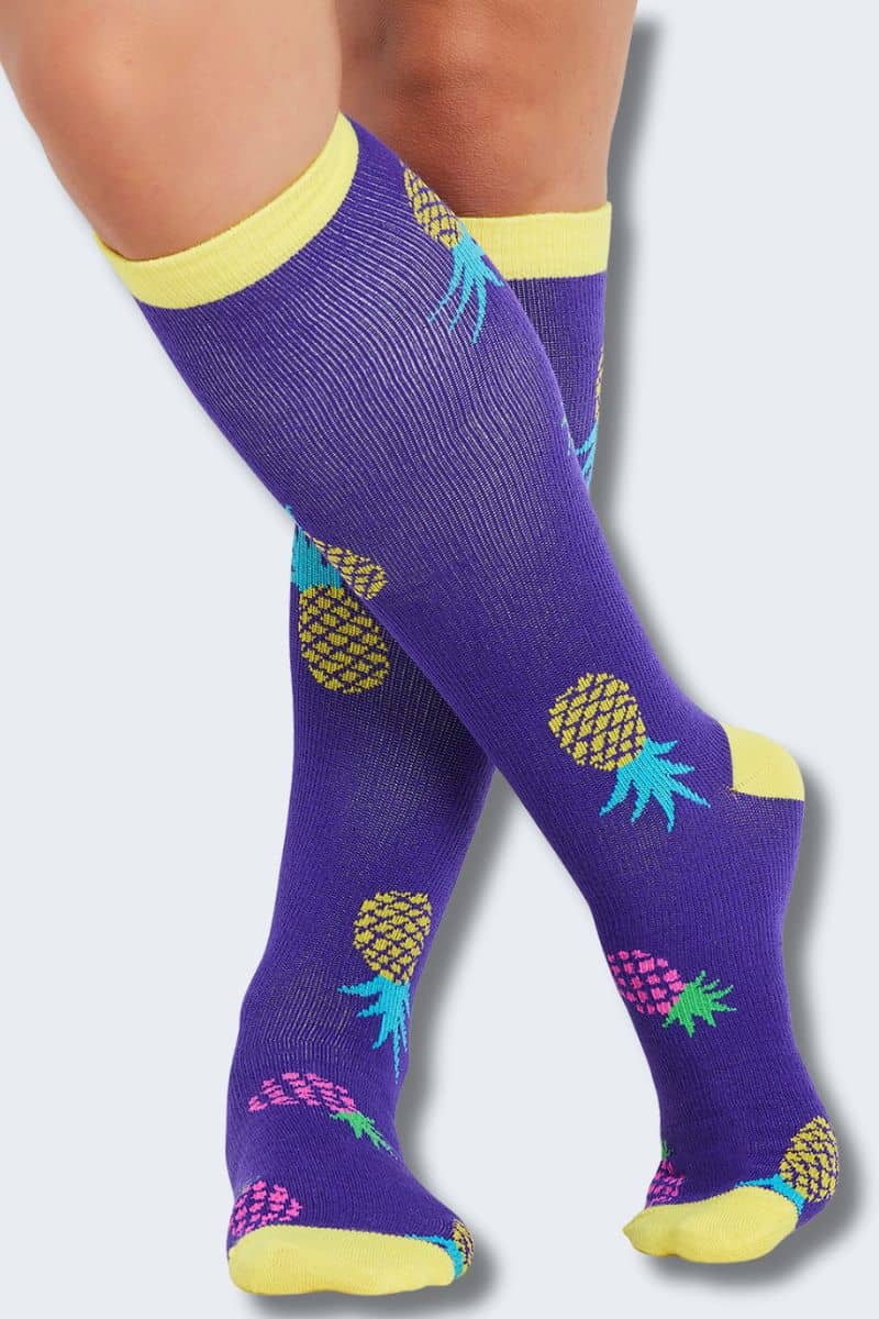 Cherokee Women's 10-15mmHg Pineapple Toss Support Socks - Image 4