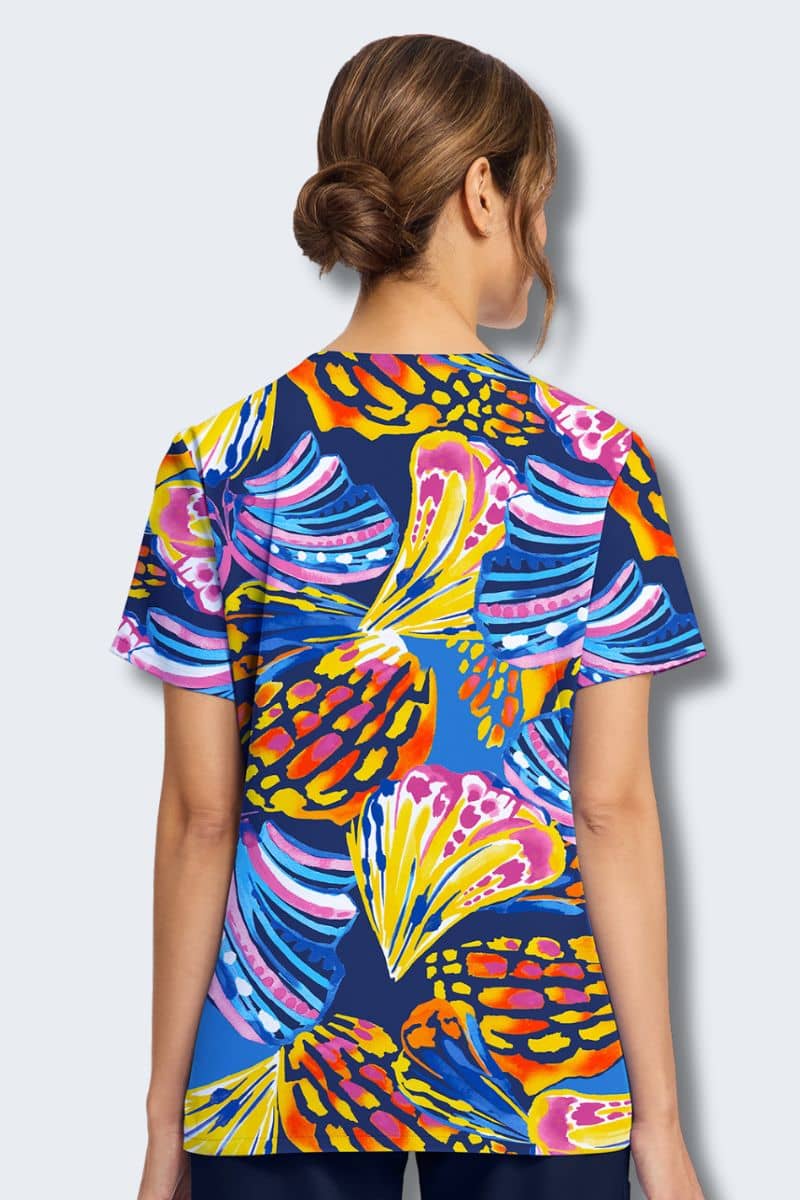 CK856 Cherokee Winging It Print Scrub Top - Image 6