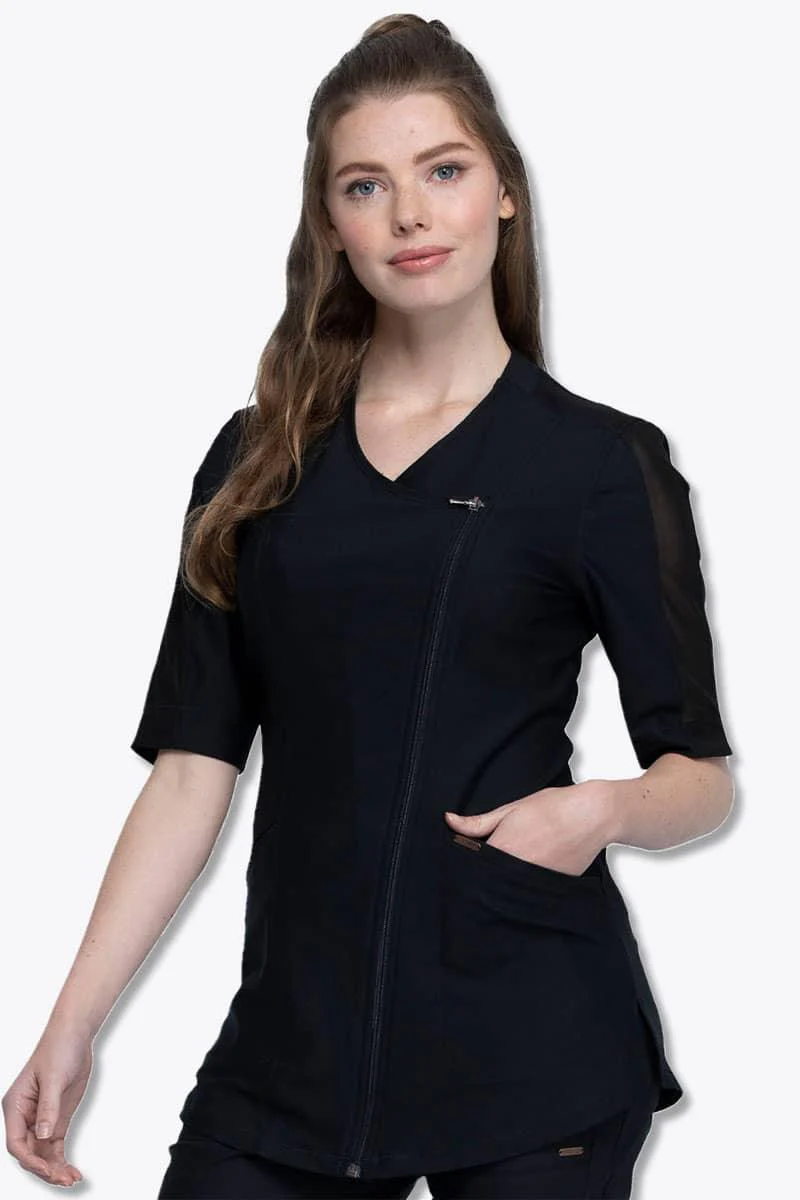 CK842 Cherokee Form Women's Asymmetric Zip Front Tunic