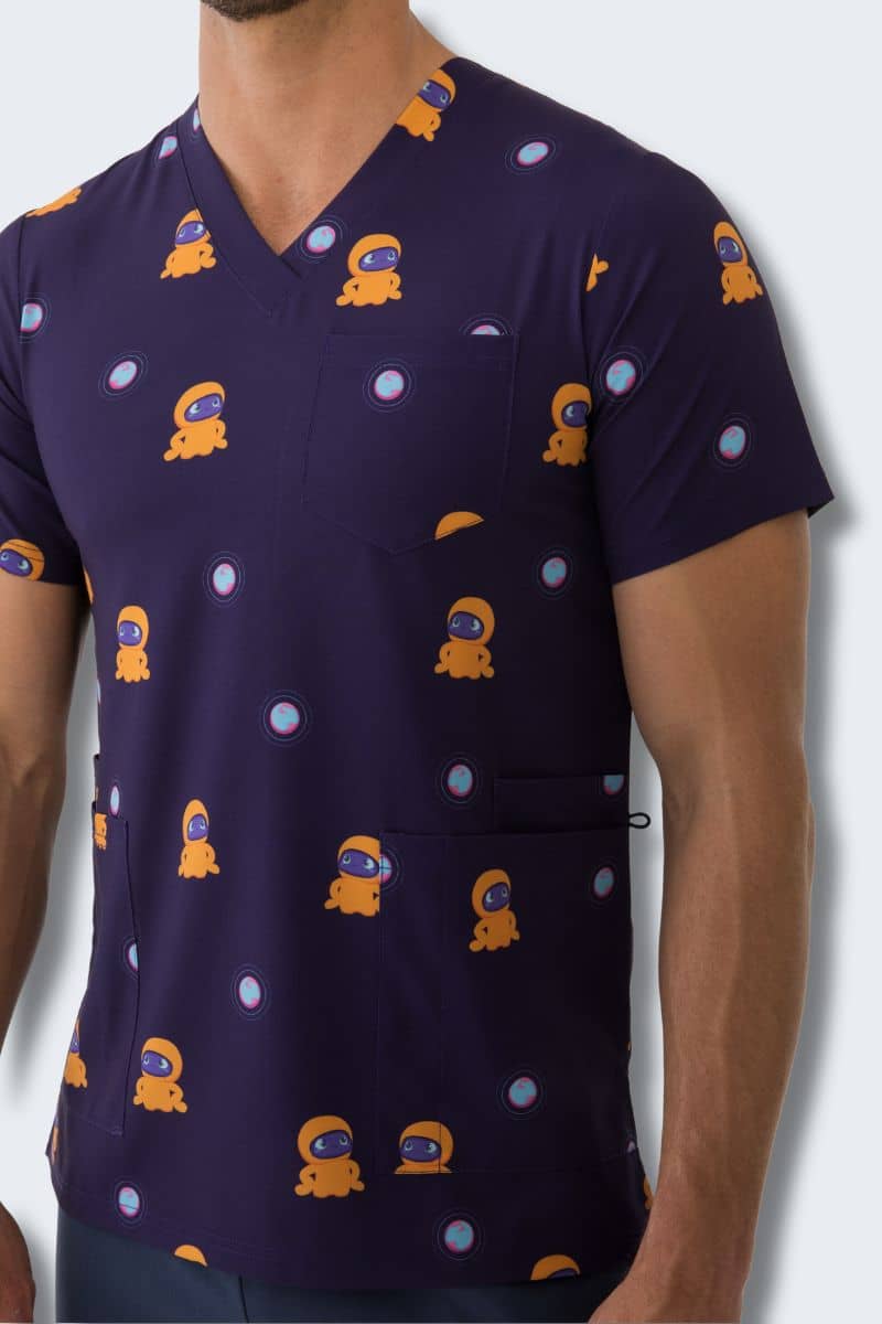 Blip Print Scrub Top – Navy | Hospitals United for Sick Kids - Image 3
