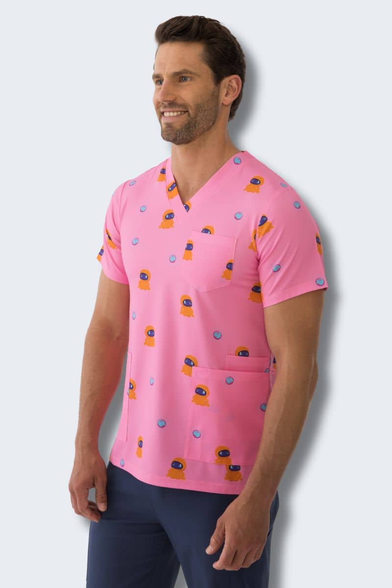 Blip Print Scrub Top – Pink | Hospitals United for Sick Kids - Image 5