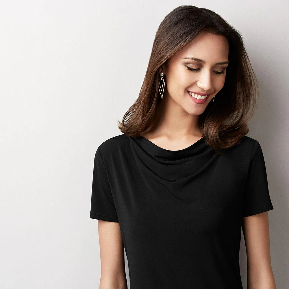 K625LS Biz Collection Ladies Ava Drape Knit Top - Image 3
