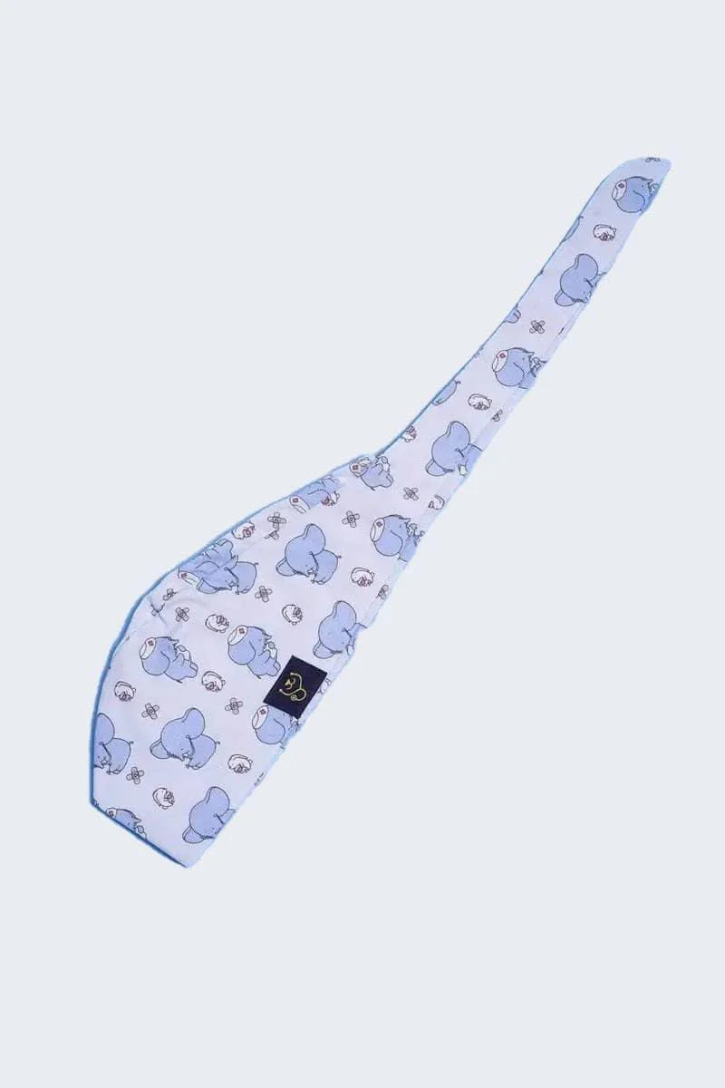 SC-41 Dr. Woof Little Eleph Printed Scrub Hat with back-tie - Image 4