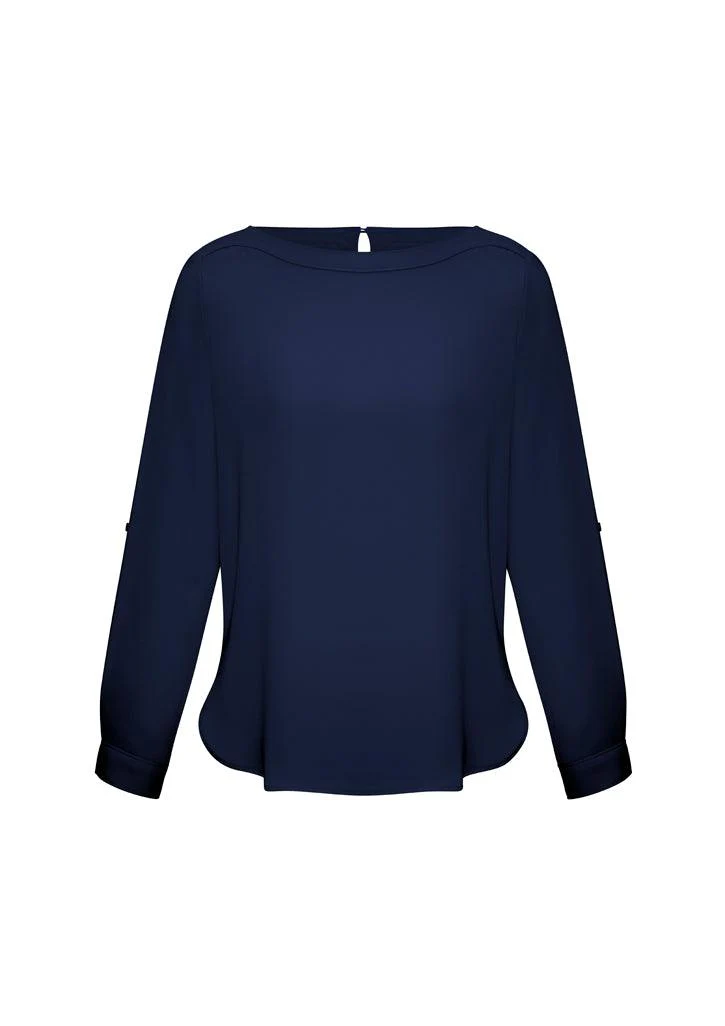 S828LL Biz Collection Womens Madison Boatneck Blouse - Image 3