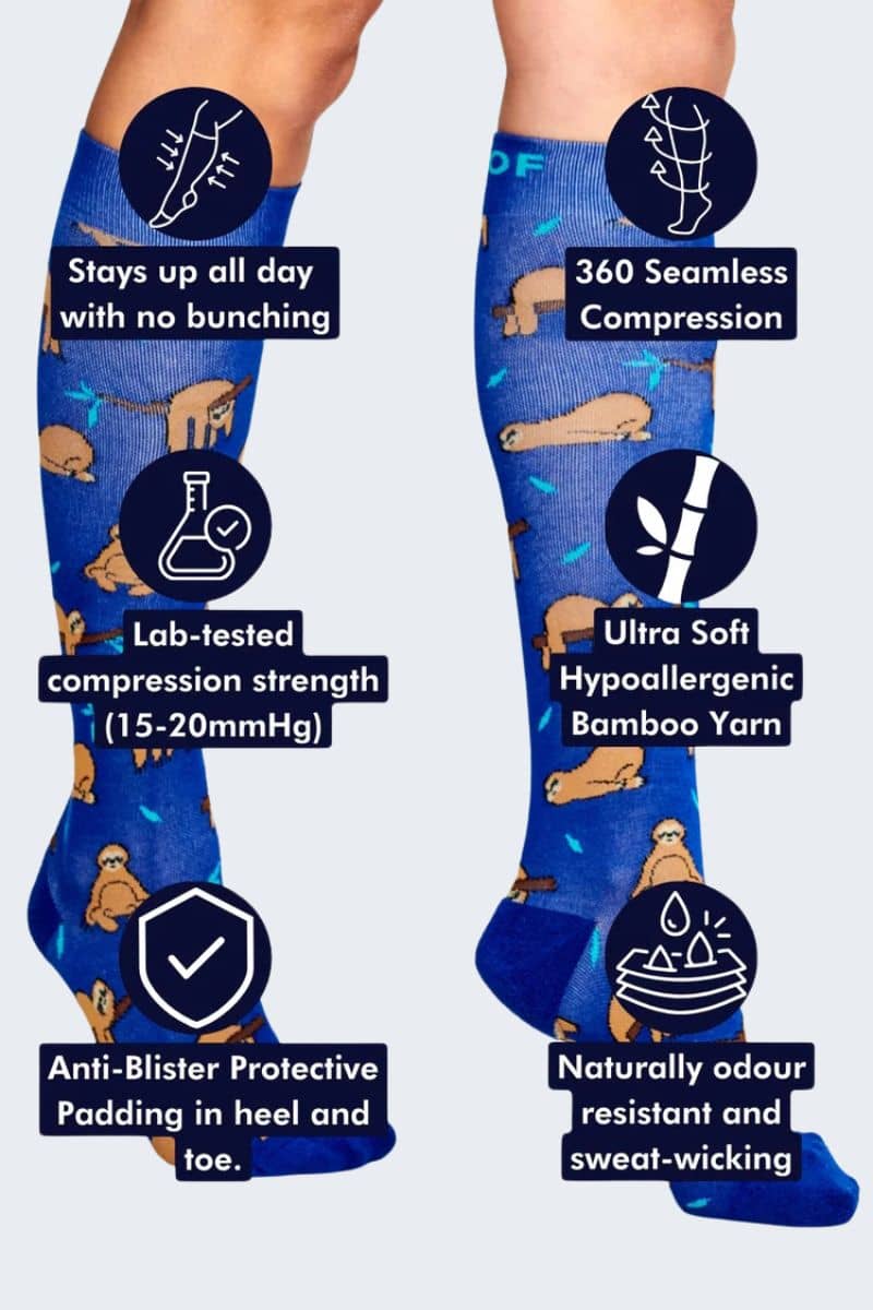 CS032 Dr. Woof Sloth Bamboo Compression Socks - Image 3