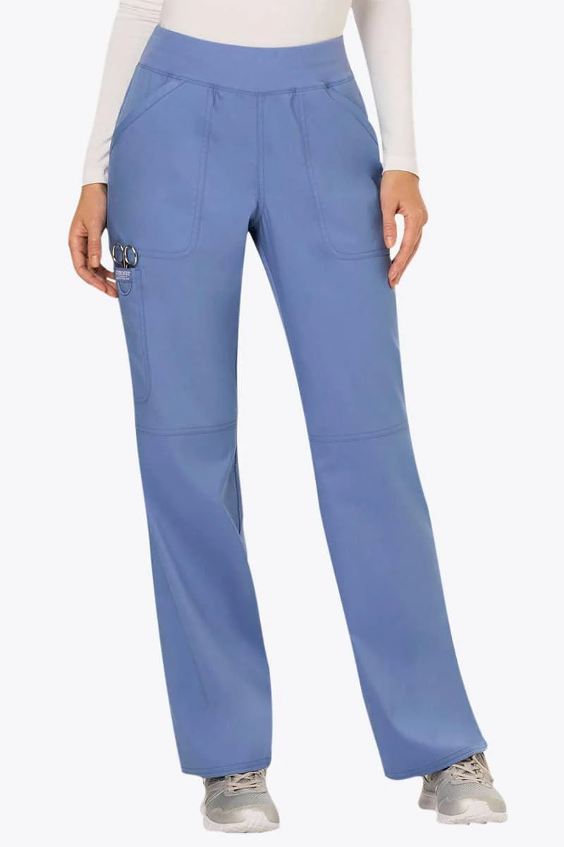 WW110T Cherokee Revolution Women's Tall Mid Rise Straight Leg Pull-on Pant - Image 3