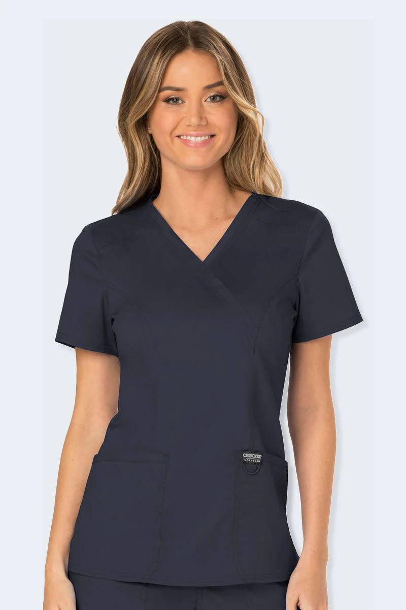 WW610 Cherokee Revolution Women's Mock Wrap Top - Image 3