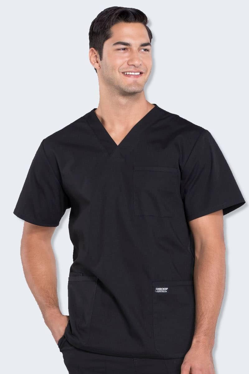 WW695 Cherokee Professionals Men's V-Neck Top - Image 3